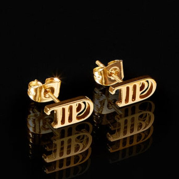 Taylor Swift The Tortured Poets Department TTPD Gold-Plated Earrings - Picture 1 of 3